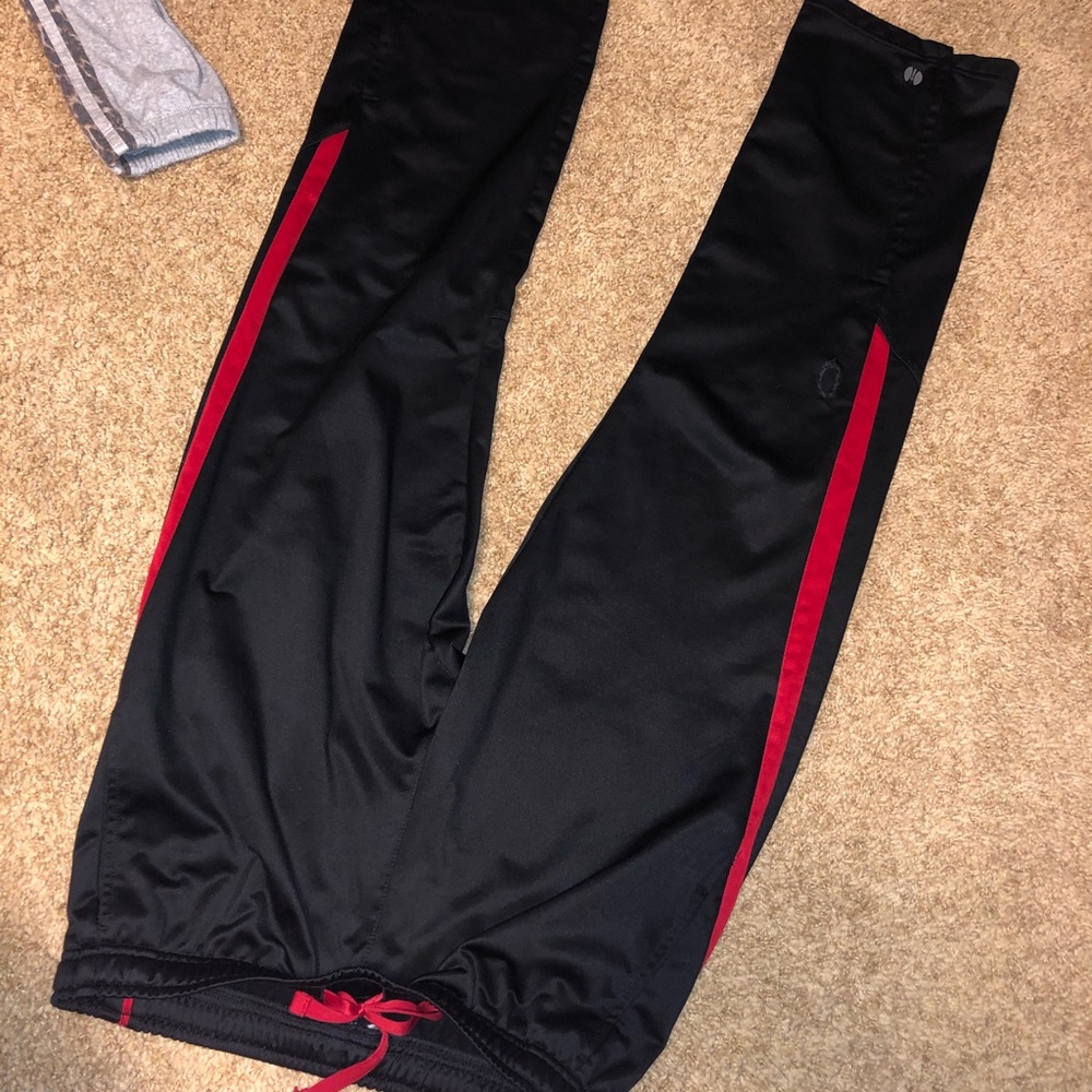Black and red detailed sweatpants